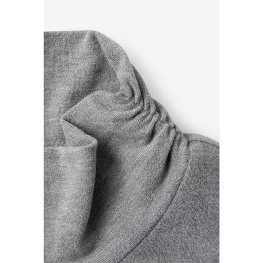 【商场同款】诗凡黎灰色高领套头T恤2024冬新款长袖上衣3FA301352 商品图3