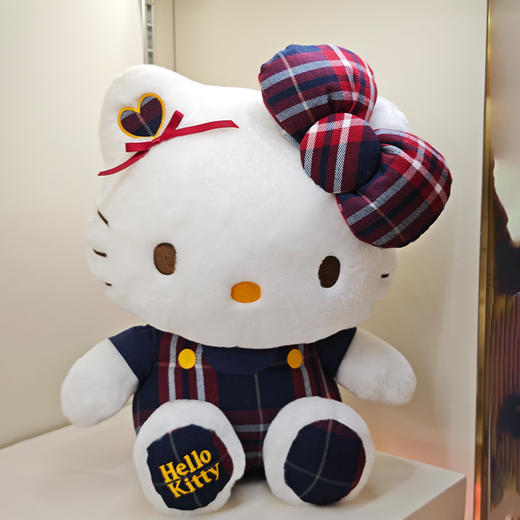 12寸学院KT可爱复古格子凯蒂猫hellokitty毛绒玩具生日礼物毛绒公仔-纪念日百货门店同款168097168 商品图1