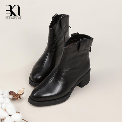 BAKERLOO女鞋骑士低帮粗跟短靴AD209 商品图4