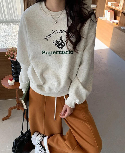 韩订九色一体绒卫衣美式复古调调 商品图10