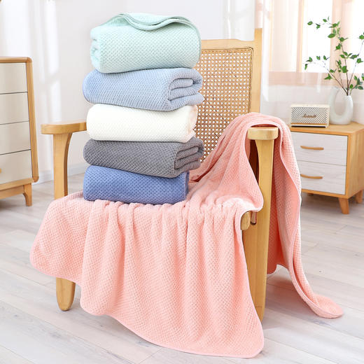 【菠萝格90*170家用加大加厚成人洗澡速干毛巾蜂巢菠萝格浴巾 商品图0