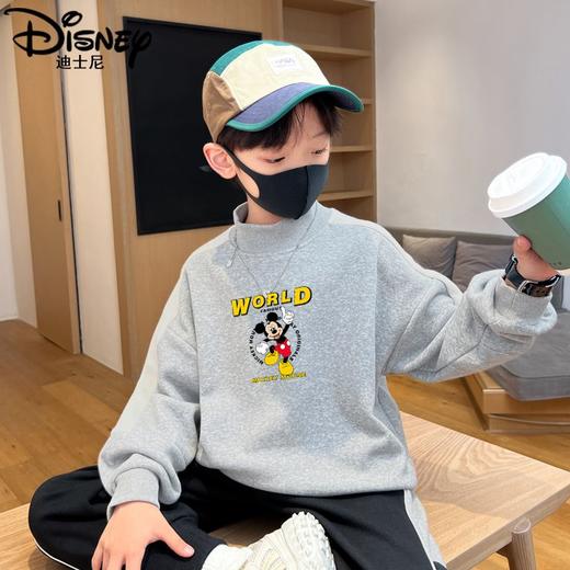 迪士尼男童卫衣秋冬2023新款儿童保暖衣加绒加厚大童上衣冬季棉衣 商品图3