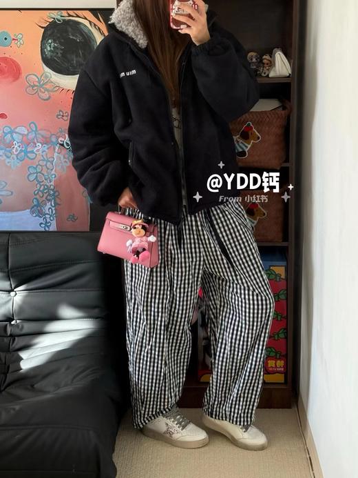 D112549秋冬外层深蓝抓绒内里摇粒绒羽绒服 商品图8