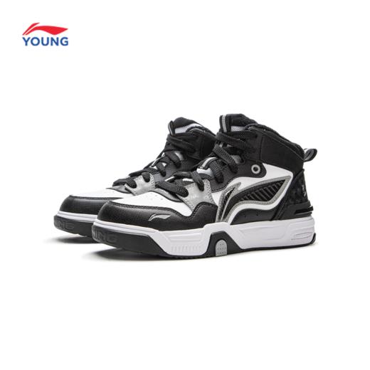 李宁男女大童SKATE 80S V5加绒保暖回弹支撑高帮童休闲鞋YKCV174 商品图5