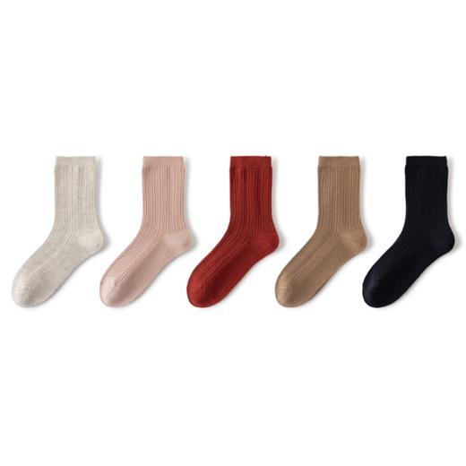 副歌5双保暖纯色男女绵羊毛蓄热锁温柔软亲肤抑菌无异味中筒袜 商品图6