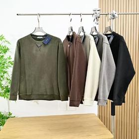 D112518秋冬季三角标logo超厚实双面摇粒绒保暖复古卫衣