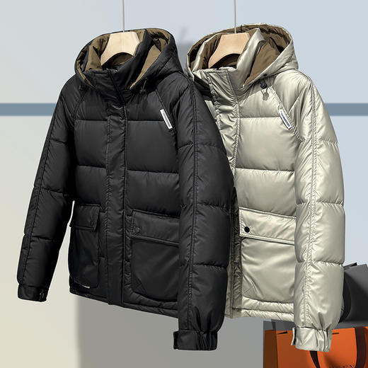 2301连帽棉衣棉服男士冬季新款加厚保暖 宽松休闲棉衣防风锁温 外套不臃肿 商品图2