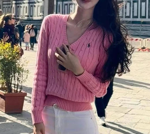 🔥V领11个颜色💢黑五折扣开启💰850✈️直邮，拉夫劳伦当家经典女士v领麻花毛衣，纯棉质地不起球不变形，闭眼必入单品啊姐妹们～尺寸XS-XXL码可选！！ 商品图8