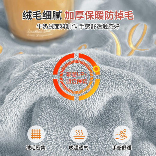 升级加密绒毛 撸猫式柔软体验 冬季加绒牛奶绒床上四件套2025新款高级感珊瑚绒加厚加绒床单被罩 商品图7