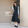 【11/26新品】熙世界学院风复古格纹拼接连衣裙女2025秋冬女法式长袖假两件裙子 商品缩略图4