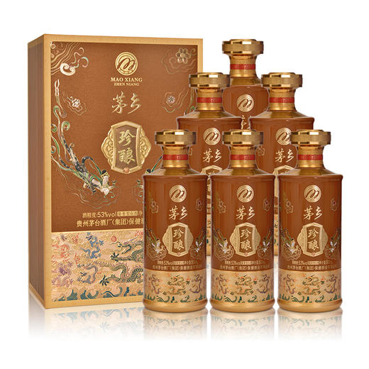 【自营】茅乡珍酿贵州茅台集团53度酱香型白酒 53度 500mL 6瓶 整箱酱棕色 商品图0