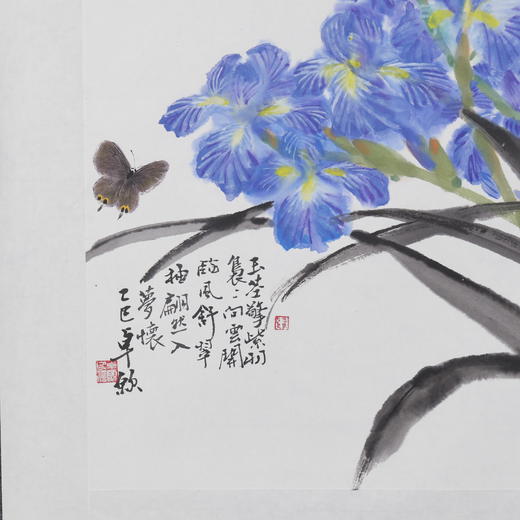 卓愿《鸢尾花》45.5x70CM 手绘纸本宣纸国画作品 商品图2