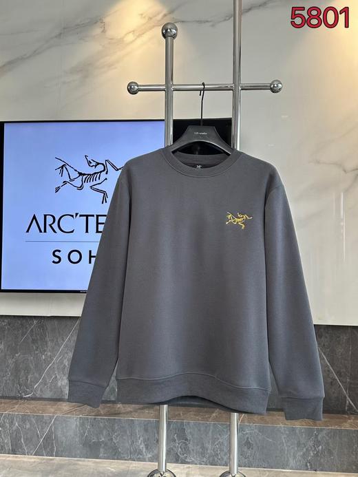 D112503情侣款休闲百搭加绒款硅胶logo圆领套头加厚保暖卫衣 商品图5