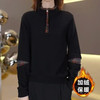 2025秋冬新款半拉链时尚拼色长袖小衫上衣中老年女装洋气妈妈气质 商品缩略图2