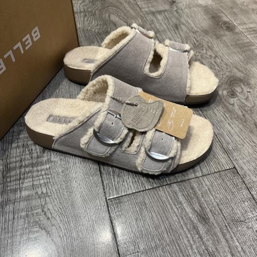 D112506吐司厚底毛毛勃肯鞋女2025冬季新款可外穿拖鞋子 商品图0