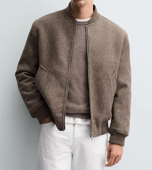 冬季棒球2025宽松时尚新款茄克男装男士纯色外套休闲夹克加厚 商品图1