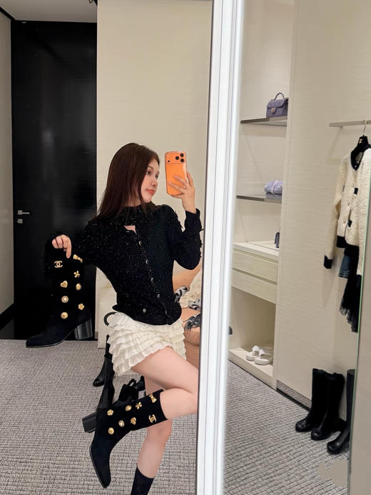 香奈儿 25秋冬 银丝蝴蝶结针织开衫 (TM) 商品图0