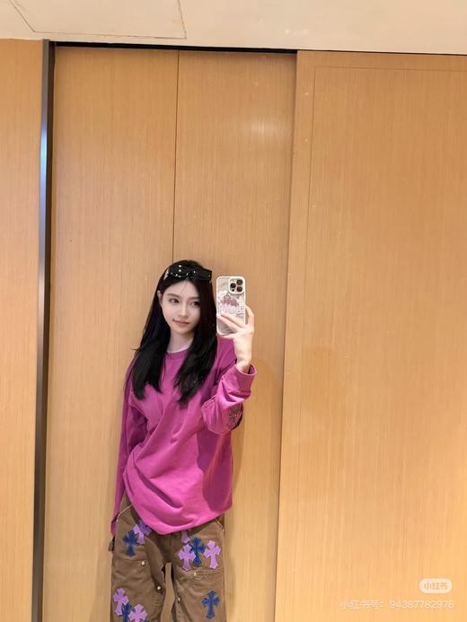 D112556限定牛王蓝紫十字拼皮棕色牛仔裤工装伐木裤 商品图14