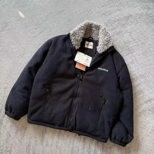 D112549秋冬外层深蓝抓绒内里摇粒绒羽绒服 商品图0