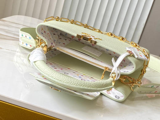 秋冬特惠💰1800 渠道级LV 新品 te级LV 动态芯片 M14101/M48865浅绿三彩限定款 本款 Capucines迷你手袋 商品图5