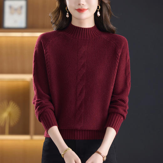 CC半高领毛衣女士短款秋冬2025新款洋气厚款上衣针织打底衫 商品图1