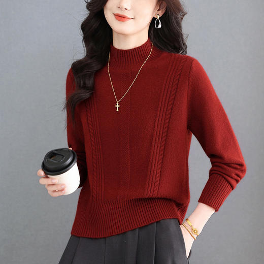 短款洋气卡腰小衫，厚款毛衣冬季内搭半高领打底衫CC-101-32129 商品图3