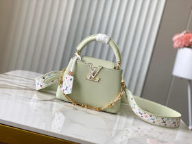 秋冬特惠💰1700 渠道级LV 新品 te级LV 动态芯片 M14101/M48865浅绿三彩限定款 本款 Capucines迷你手袋