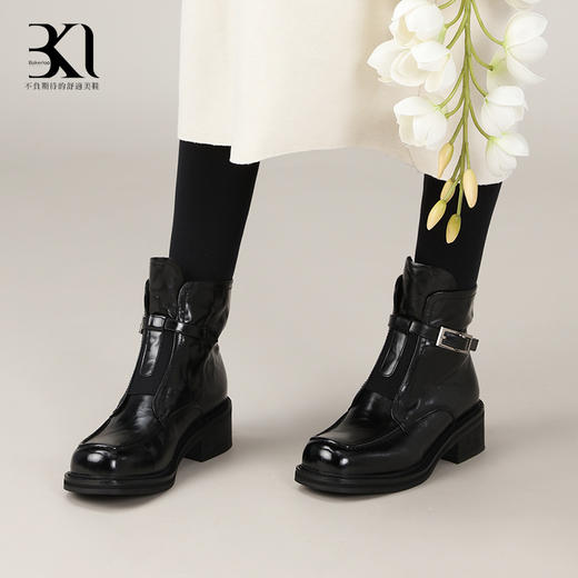 BAKERLOO女鞋手抓牛皮小短靴HD214 商品图5