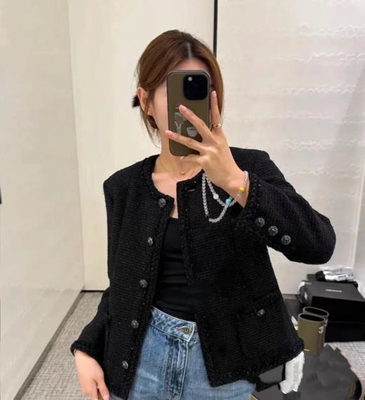 香奈儿 25秋冬新款 粗花呢编织滚边外套(TM) 商品图1
