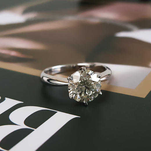 【天然正品】AU750白金经典简约六爪款2.04克拉钻石戒指14号（戒圈可改）女士181125TJ25 商品图2