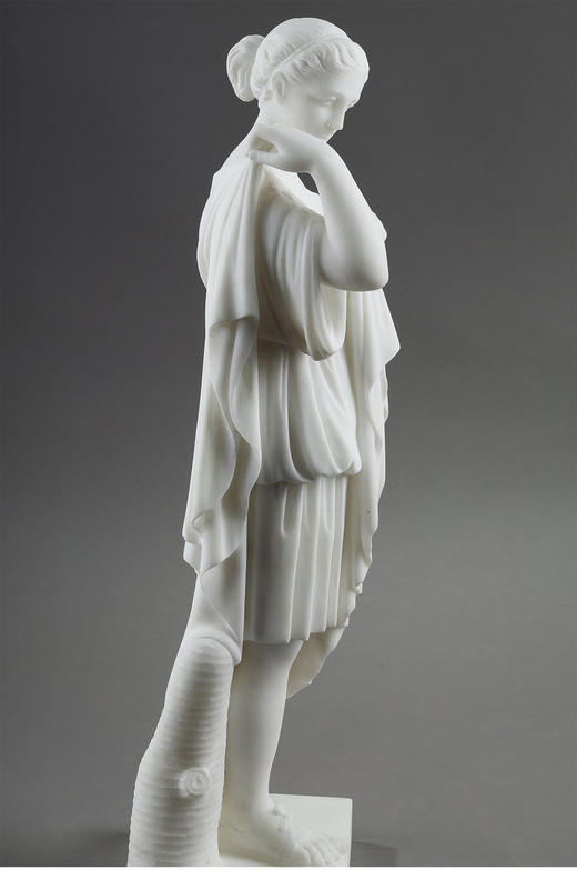 独角鹿西洋古董1900年代意大利出品「(Diana de Gabies加比的狄安娜」主题大理石雕塑 商品图3