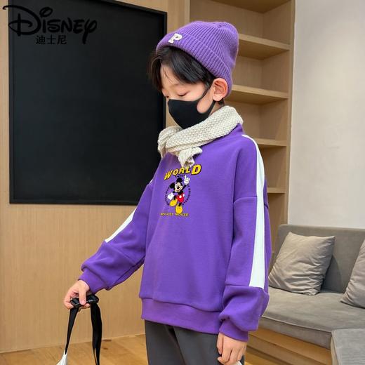 迪士尼男童卫衣秋冬2023新款儿童保暖衣加绒加厚大童上衣冬季棉衣 商品图4