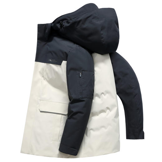 半身缘男女装 冬季户外中长款可脱卸拼色三防面料一衣多穿羽绒服2533 商品图11