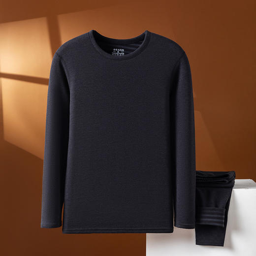 【YW】无忧购内条纹保暖内衣套装成人打底衫彩棉天鹅绒羊毛蚕丝秋衣秋裤（截单后3-5天发货) 商品图1