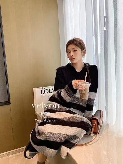 D112540polo领针织毛织配大衣打底连衣裙秋冬季新款毛衣裙 商品图7