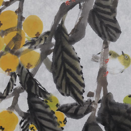 卓愿《黄金压树》69x34.5CM 手绘纸本宣纸国画作品 商品图4