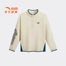 安踏儿童卫衣男大童装少年顽家秋冬新品加绒保暖潮流套头衫352618702N