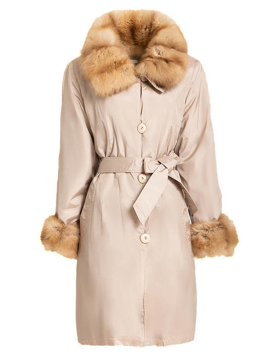 LIZZY 冬雪貂毛领尼克服风衣外套（毛领内胆可脱卸）4110 商品图4