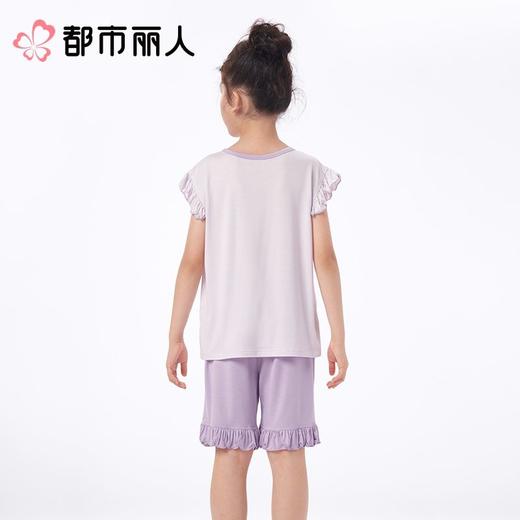 都市丽人女童睡衣无袖儿童家居服小飞袖中裤棉质裙装JHC2M7 商品图3