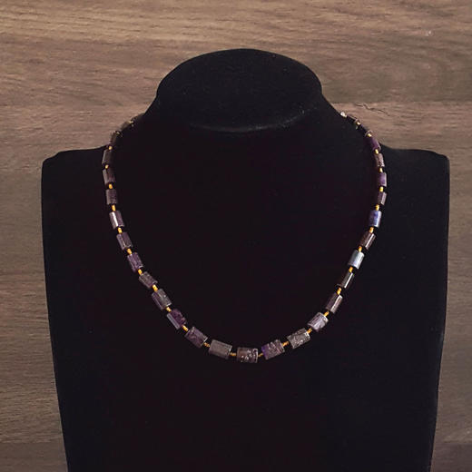 【天然正品】天然皇家帝王紫约4-7MM柱形苏纪石项链4-7MM（皆取最大值）链长：50CM（长度可调节）女士140925JJ04 商品图6