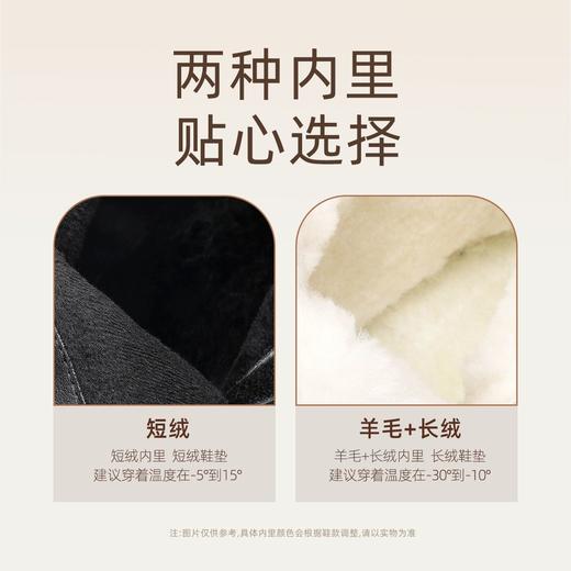 信诺时尚粗跟妈妈短靴软底舒适女鞋2025冬季新款加绒保暖棉鞋皮鞋5M193-29TD 商品图3