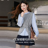 【11/26新品】熙世界格雷miu系不规则针织马甲套装女秋新款毛衫背心衬衫两件套 商品缩略图3