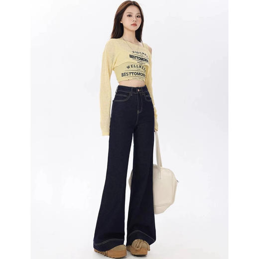 SUTUS丹宁超模微喇裤丨显瘦！！ 复古bai搭 梨形牛仔裤长款 商品图4