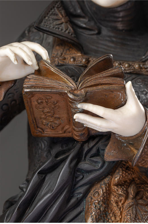 独角鹿西洋古董19世纪法国雕塑家Albert Ernest Carrier Belleuse设计「La Liseuse 阅读者」铜雕 商品图6