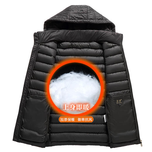 2312轻薄羽绒棉服 连帽 男士冬季新款加厚保暖棉袄 宽松休闲棉衣防风外套 商品图6