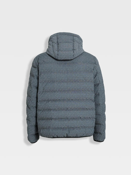 callisto星空蓝连帽logo提花鹅绒羽绒服 商品图1