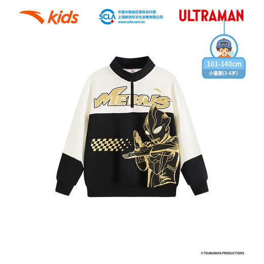 奥特曼IP安踏儿童男小童套头衫2025秋冬红色儿童卫衣红色长袖上衣352539714 商品图1