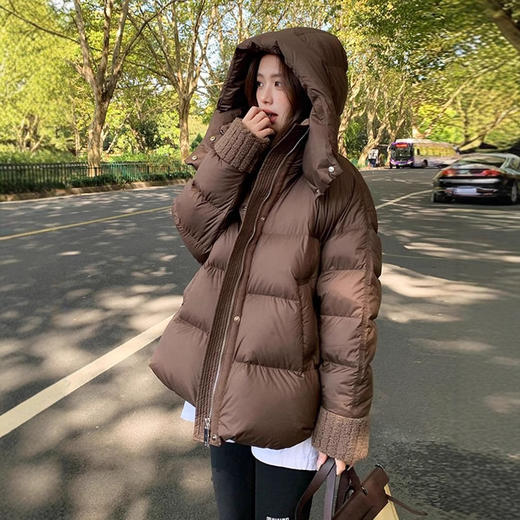 【反季美拉德羽绒棉服】女冬季新款宽松羊羔毛领棉衣棉袄加厚外套 商品图3