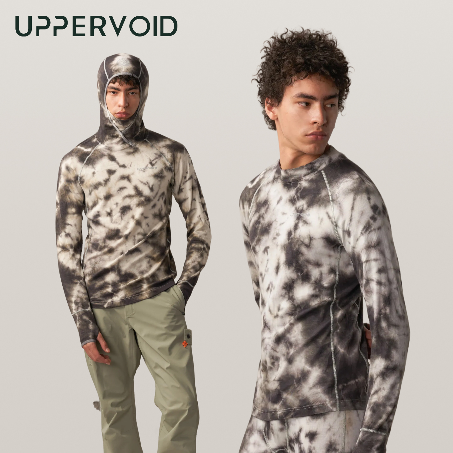 羊毛打底衫保暖轻量吸汗扎染长袖上衣冬男款UPPERVOID二普纬度