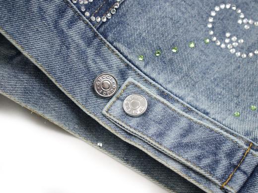 D112555男式蓝色水洗满钻烫钻牛仔外套夹克 商品图4